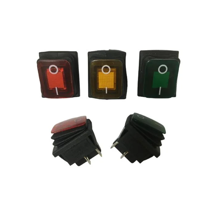 Waterproof Rocker Switch IP65 Panel Mount Neon Illuminated Momentary Switch on-off Push Button Switch 4pins/6pins with CE Approved (KCD4-003-BN)