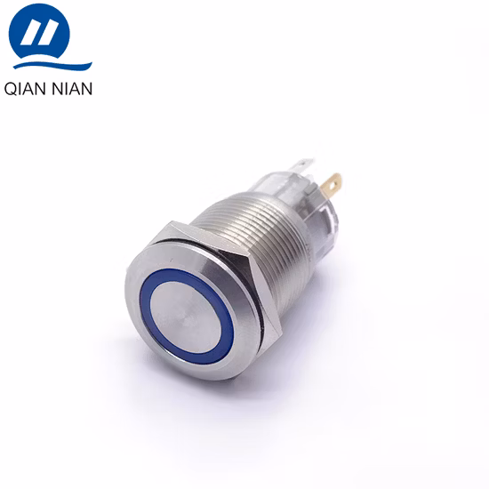 12/16/19/22 mm de potencia a prueba de agua IP67 bloqueo de enclavamiento interruptor de botón pulsador de metal momentáneo
