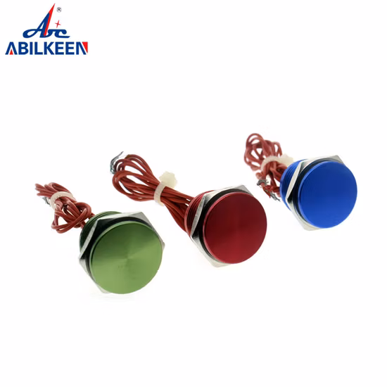 El anillo principal redondo plano del color rojo de 12V ilumina el interruptor del poder LED 1no1nc 16m m del botón