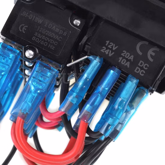 Nueva llegada Terminal de 4 pines 30A 12VDC Interruptor Uesd en puentes para función de intercambio Interruptor basculante Kcd2-7-203